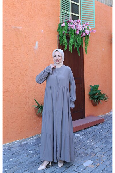 HNT Hayrunnisa Tesettür طقم عمرة نصف كم أكمام داخلي باللون الرمادي HNT7050