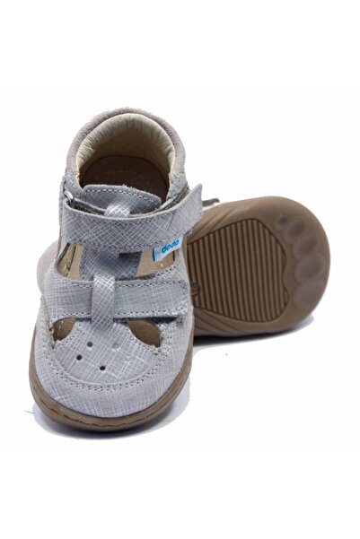 DODO SHOES Sandale copii barefoot Sunrise Silver din piele naturala, talpa fl...