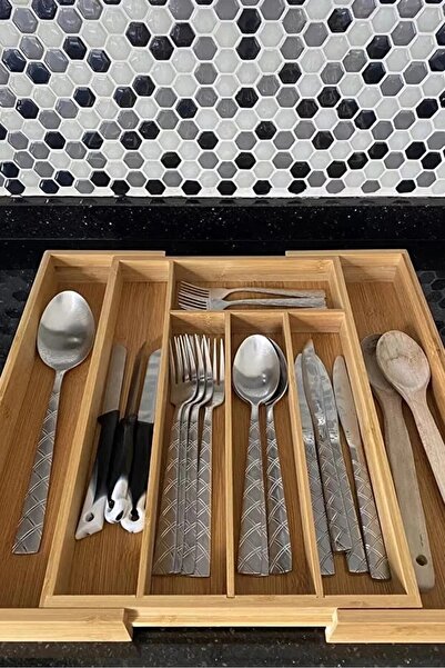 Bev Kitchen Ρυθμιζόμενος οργανωτής κουταλιών από μπαμπού με 5 και 7 θήκες στο...