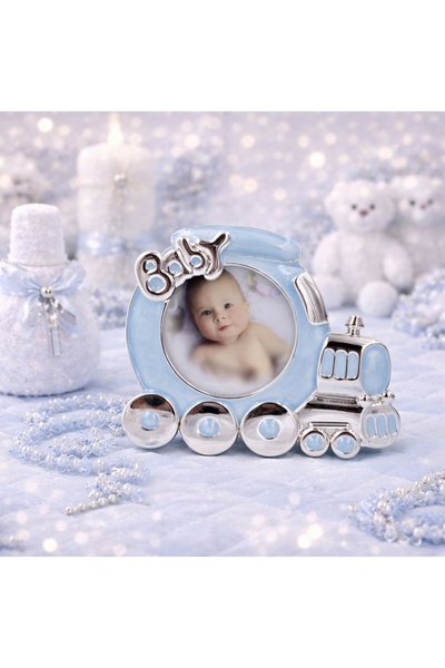 Azay Κορνίζα φωτογραφιών μωρού σε σχήμα τρένου, Μπλε, 5x5 εκ., 9.5x8 εκ., Δια...