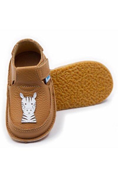 DODO SHOES Pantofi copii barefoot Zebra, Culoare Caramel din piele naturala, ...