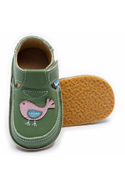 DODO SHOES Pantofi copii barefoot Vrabiuta, Culoare Verde din piele naturala,...
