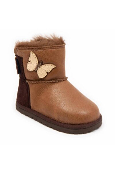 DODO SHOES Cizme copii barefoot Fluturas, Culoare Caramel, piele naturala cu ...