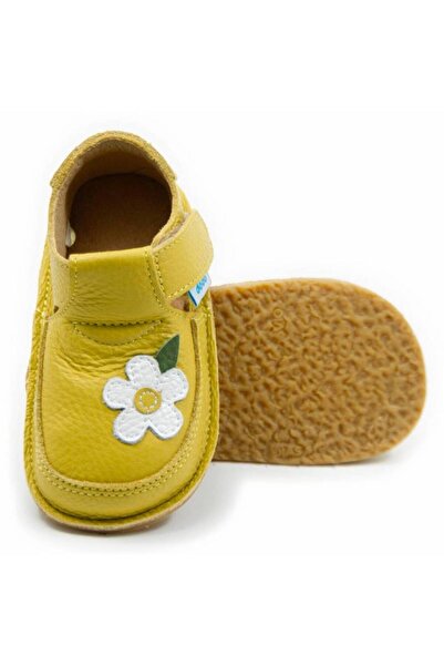 DODO SHOES Pantofi copii barefoot Wild Flower, Culoare Galben din piele natur...