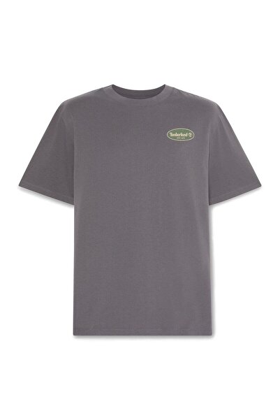Timberland Ανδρικό T-shirt με σχέδιο βενζινάδικου στην πλάτη TB0A5MQ4W081 Γκρι-L