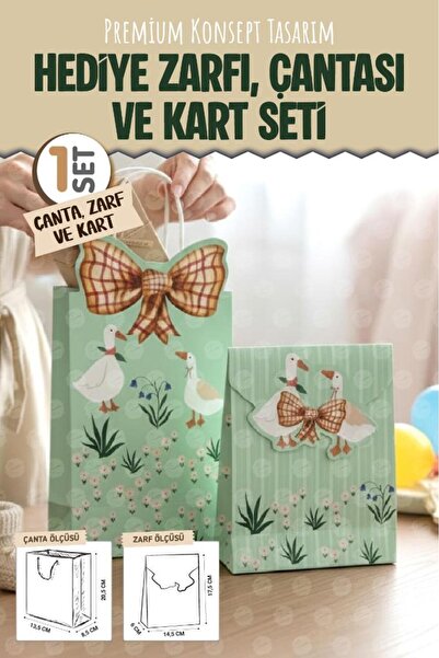 t tuğset etiket Premium Concept Gift Box Bag Card Set Baby Shower Newborn Bab...