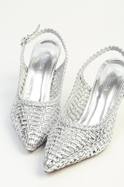 Pierre Cardin Ασημένια γυναικεία παπούτσια με τακούνι PC-55773