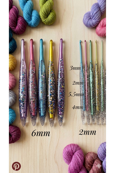 Bayka Handmade Epoksi Süslemeli 11 Adet Tığ Seti (sadece size özel)