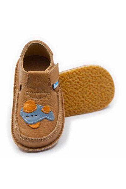 DODO SHOES Pantofi copii barefoot Avion, Culoare Caramel din piele naturala, ...