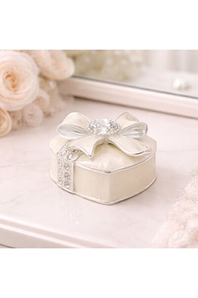 Azay Κοσμηματοθήκη 5x5 εκ. σε σχήμα δώρου με κομψό φιόγκο και στρας – Πολυτελ...