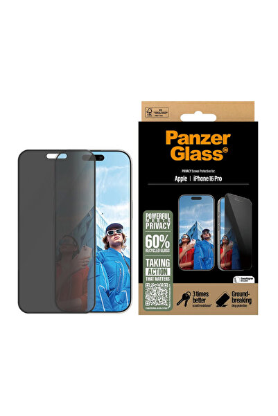 OEM Φιλμ για Apple iPhone 16 Pro, Panzerglass ® Γυαλί Ιδιωτικότητας, Μαύρο