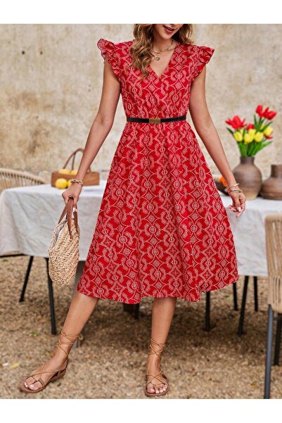 Iuliashop Rochie midi roșie Laima - S