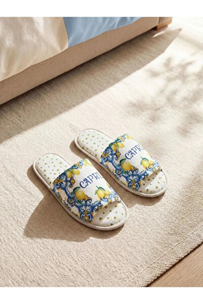 LC Waikiki Mixed Lemon Printed Women's House Slippers (S6)