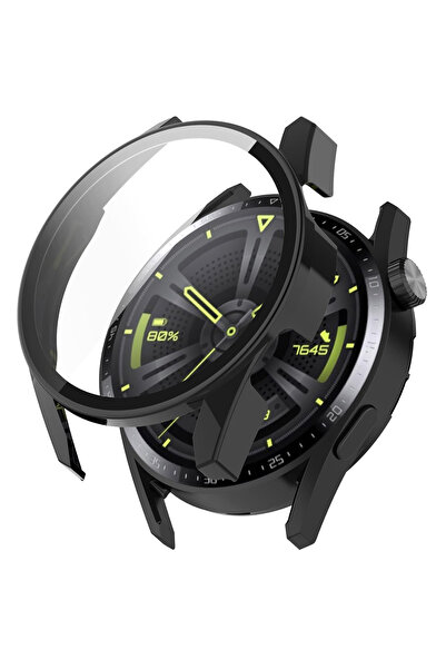 Techsuit Προστασία για Huawei Watch 46 χιλ., Techsuit, Πλαστικό, Μαύρο