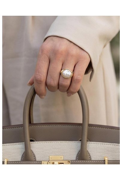 SE Jewellery Collection Selin Ersoy Gold Kore Kaplama İnci Form Yüzük – 14/15...