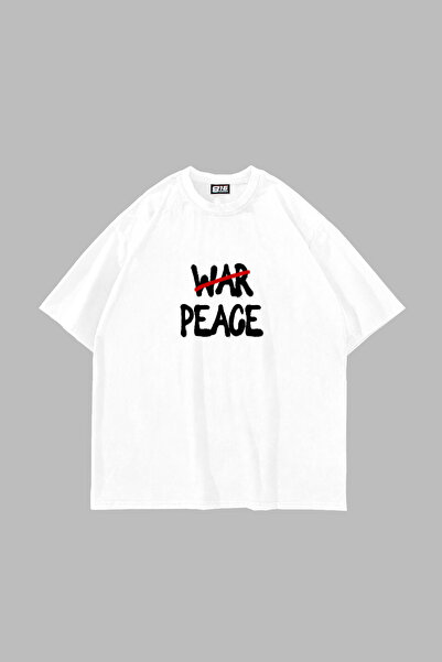 Bak Moda Don't War cu imprimeu supradimensionat Tricou alb unisex