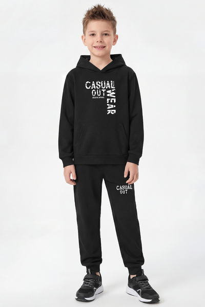 panios kids Σετ φόρμας για αγόρια με κουκούλα, τσέπη καγκουρό και λεπτομέρεια...