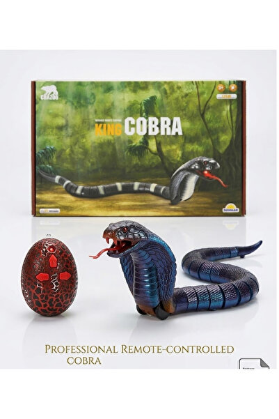 LRS STORE Crazoo Uzaktan Kumandalı Işıklı Kral Kobra Yılanı - 44 cm Büyük Boy...