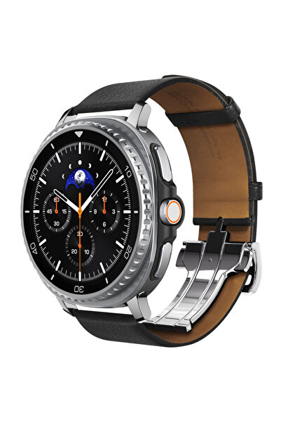 Spigen Curea pentru Galaxy Watch, Spigen, Faux Leather, Black