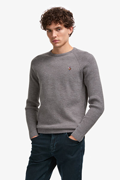 U.S. Polo Assn. Men's Regular Fit Crew Neck Gray Sweater 50314983-Vr024