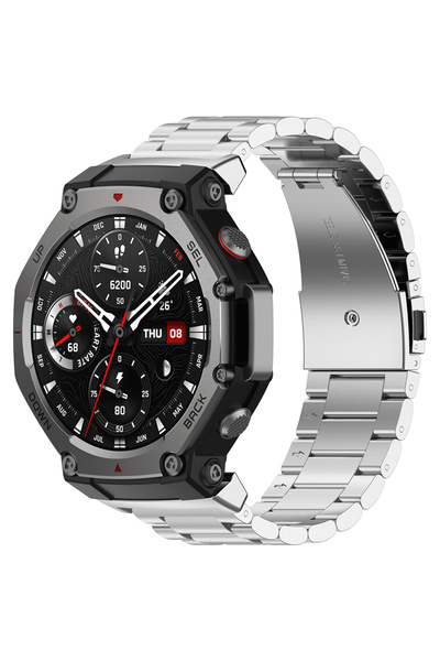 Techsuit Λουράκι για ρολόι Amazfit, Techsuit, Ατσάλινο, Ασημί