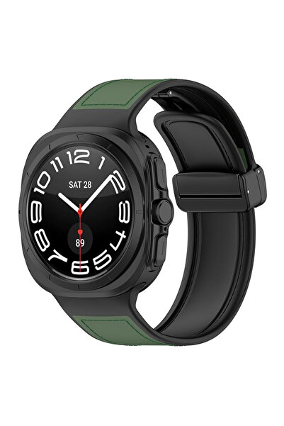 Techsuit Λουράκι για Galaxy Watch 7 Ultra, Techsuit, Απομίμηση Δέρματος, Πράσινο
