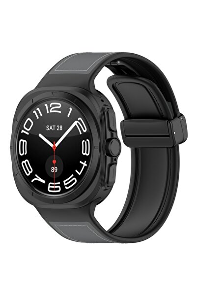 Techsuit Λουράκι για Galaxy Watch 7 Ultra, Techsuit, Απομίμηση δέρματος, Γκρι