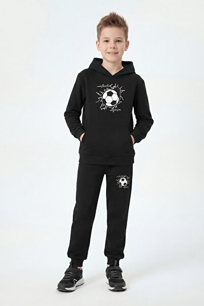 panios kids Σετ αθλητικής φόρμας για αγόρια με κουκούλα, τσέπη καγκουρό και λ...