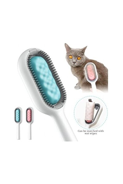 Jolly Tüy Toplama Kedi ve Köpek Tarak Plastik Saplı Çift Taraflı Mendil Takıl...