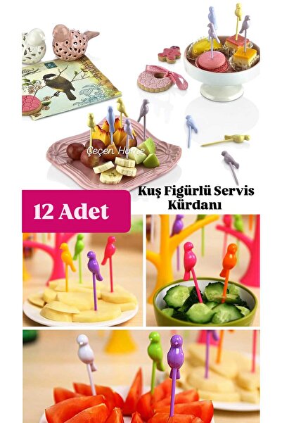 ÇEÇEN HOME 12 قطعة من أعواد تنظيف الأسنان على شكل طائر، أعواد تنظيف الأسنان ل...