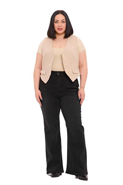 DISENTIS MODEST Γιλέκο μεγάλου μεγέθους με κουμπιά, καλυμμένες τσέπες, επένδυ...