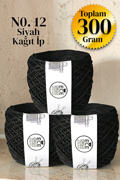 Ece Örgü Tasarım Atölyesi Μαύρο χρώμα (Αρ. 12), σχοινί για χάρτινες σακούλες ...