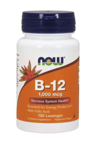 Now Foods مكمل غذائي ب12 بتركيز 1000 ميكروجرام - 100 قرص استحلاب