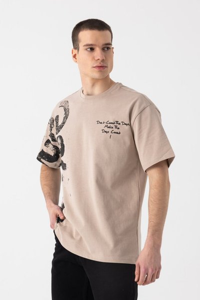 i8 Denim Letter Printed T-Shirt