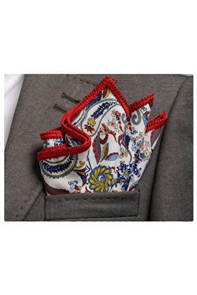 Exve Exclusive Χειροποίητο πλεκτό μαντήλι τσέπης από βισκόζη με πολύχρωμο σχέ...