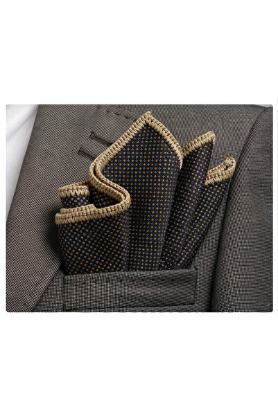 Exve Exclusive Brown Beige Polka Dot Beige Handmade Knitted Pocket Accessory ...