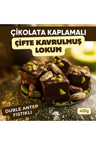 Arslanzade Çikolata Kaplamalı Fıstıklı Duble Kavrulmuş Lokum 400g