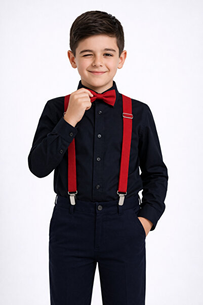 tinytrends Σετ μακρυμάνικο πουκάμισο και παπιγιόν για αγόρια