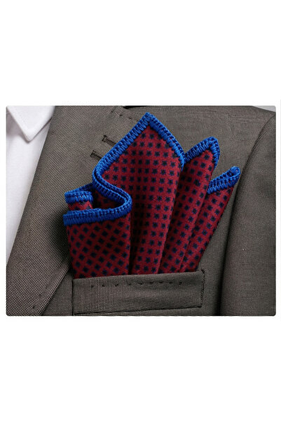 Exve Exclusive Μπορντό με μπλε ναυτικό γεωμετρικό σχέδιο στην άκρη, χειροποίη...