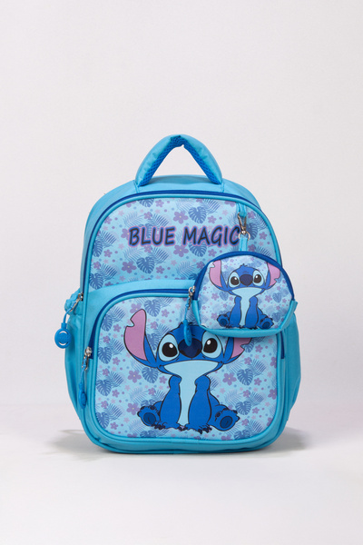 Royal Glow Δερμάτινη τσάντα νηπιαγωγείου με στάμπα και θέμα Stitch για κορίτσ...