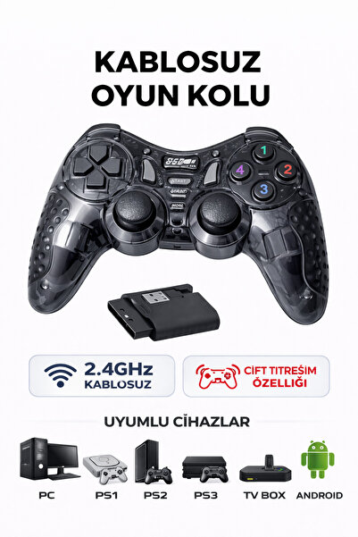 Aırstorr Kablosuz Oyun Kolu 2.4GHz – PC, PS1, PS2, PS3, TV Box ve Android Uyu...