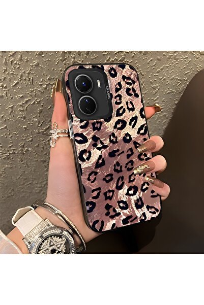 CASEVIBE Vivo Y16/Y02S/Y56 Uyumlu Leopar desenli, darbelere dayanıklı koruyuc...