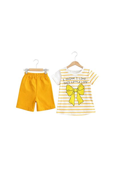 Overdo Girls' 1-4 Years Old Flower Printed Short Sleeved 2-Piece Set