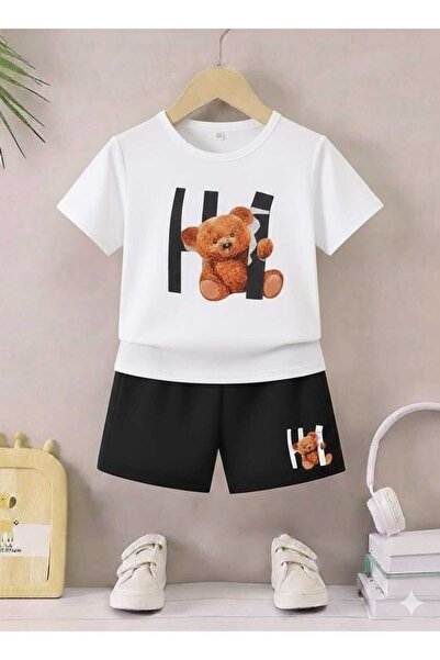 Nice Clothes Tricou și pantaloni scurți de vară pentru copii, unisex (imprime...