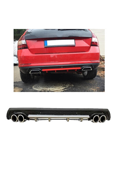 OTO H.İ.T. SKODA SCALA UYUMLU BODY KİT DİFÜZÖR 4 ÇIKIŞ YUVARLAK GRİ MODEL 3