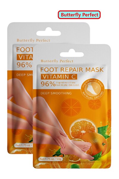 Butterfly Perfect 2Pcs Magic Foot Peeling Socks Vitamin C Exfoliating Collage...