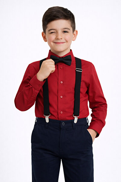 tinytrends Σετ μακρυμάνικο πουκάμισο και παπιγιόν για αγόρια