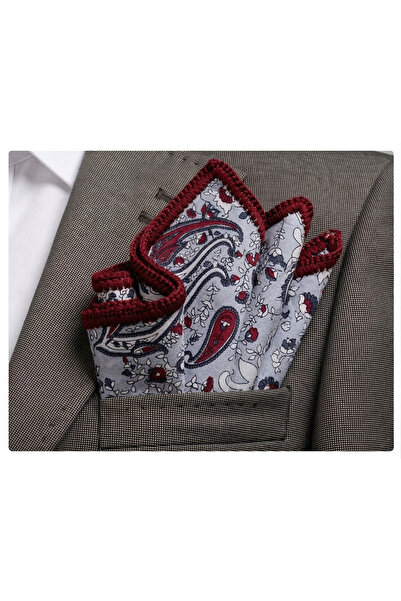 Exve Exclusive Χειροποίητο πλεκτό μαντήλι τσέπης με μοτίβο σάλι σε μπορντό σε...