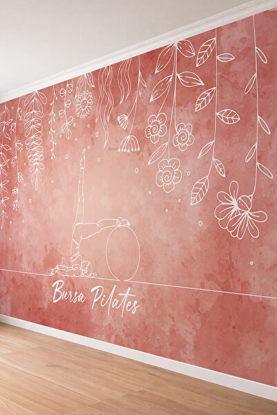 dreamwall Suluboya Zemin Sarkan Çiçekli Pilates Temalı Özelleştirilebilir Tek...
