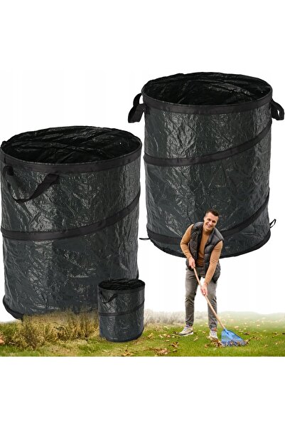 Selgot Coș de grădină pliabil cu mâner, Capacitate 100 L, Culoare verde